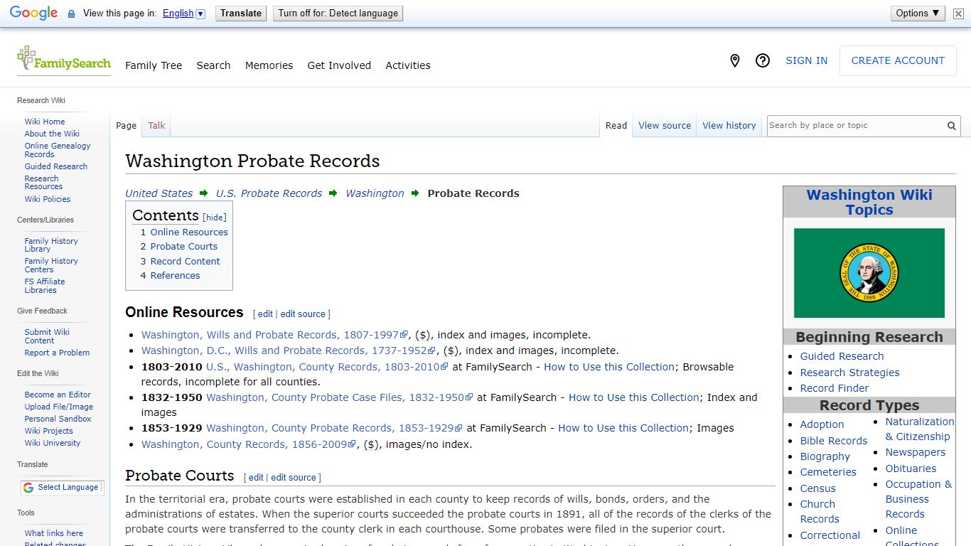 Washington Probate Records • FamilySearch